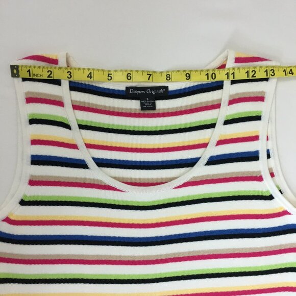 Designers Originals Muliticolor Striped Sleeveless Knit Sweater Tank - Picture 6 of 9